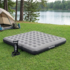 Ultra King 3 Kişilik Şişme Yatak Ve Manuel El Pompalı 203x183x22cm 671hc Bw148