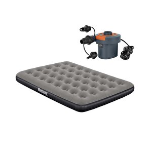 Ultra Queen 2 Kişilik Şişme Yatak + Elektrikli Pompa 191x137x22cm 671gz bw144