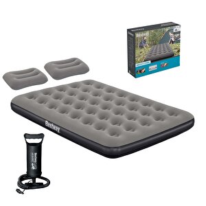 Ultra Queen 2 Kişilik Şişme Yatak + El Pompası Ve Yastık Hediyeli 191x137x22cm 671gz Bw146