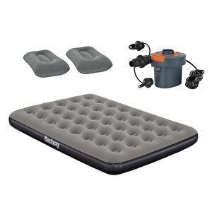 Ultra Queen 2 Kişilik Şişme Yatak + Elektrikli Pompa Ve Yastık Hediyeli 191x137x22cm 671gz Bw145