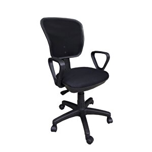 Siyah Fileli Ofis Çalışma Koltuğu Öğrenci Koltuğu Bilgisayar Koltuğu Büro Koltuğu Dönerli Koltuk