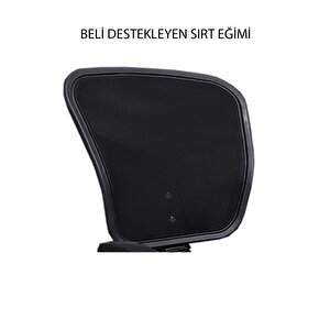 Siyah Fileli Ofis Çalışma Koltuğu Öğrenci Koltuğu Bilgisayar Koltuğu Büro Koltuğu Dönerli Koltuk