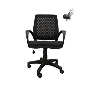 Fileli Petek Ofis Büro Bilgisayar Koltuğu Sandalyesi Siyah