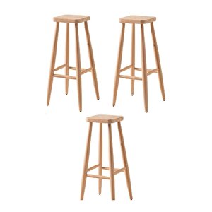 Ahşap Tabure Ham Kare 36*36*70 Cm 3 Adet