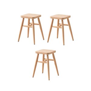 Ahşap Tabure Ham Kare 36*36*45 Cm 3 Adet