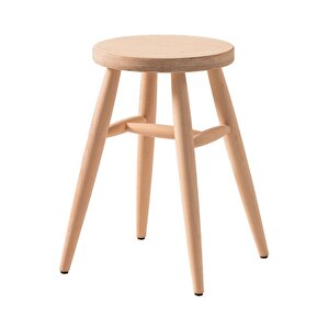 Yuvarlak Tabure Ham Ahşap Boyasız