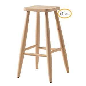 Ahşap Kare Bar Tabure Sandalye 65 Cm