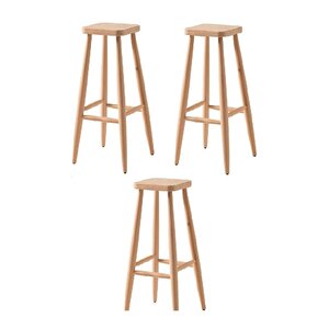 Ahşap Tabure Ham Kare Cm 3 Adet