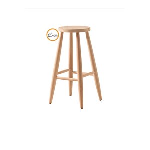 Ahşap 65 Cm Yuvarlak Bar Tabure Sandalye