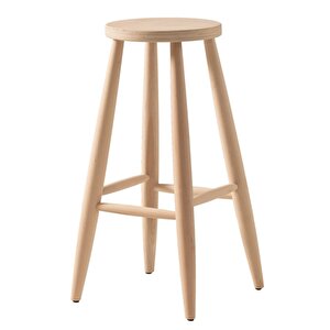 Clk Ahşap Yuvarlak Bar Tabure Sandalye 65 Cm