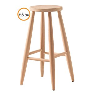 Ahşap 65 Cm Yuvarlak Bar Tabure Sandalye