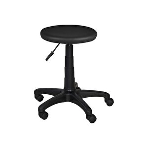 Çalışma Taburesi Dönebilir Döner Tekerlekli Ofis Çalışma Ofis Ve Büro Sandalyesi - Siyah-kumaş