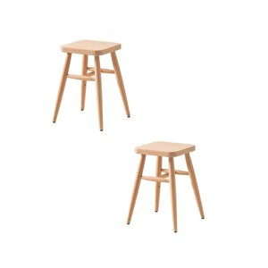 Ahşap Tabure Ham Kare 36*36*45 Cm 2 Adet