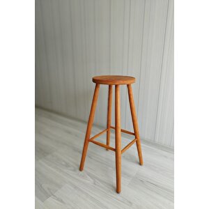 Yuvarlak Bar Taburesi Vernikli