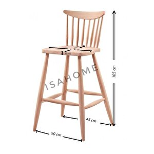 Kırlangıç Yıldız Bar Sandalye Ham Ahşap 1 Adet