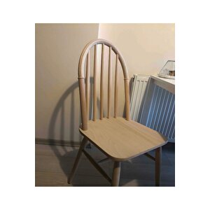 Natural Ada Sandalye Cilasız Ahşap