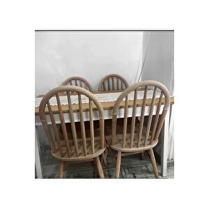 Natural Ada Sandalye Cilasız Ahşap