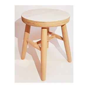 Ahşap Ham Tabure 35 Cm'lik 2 Li Set