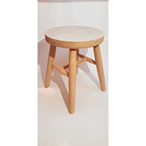 Ahşap Ham Tabure 35 Cm'lik 2 Li Set