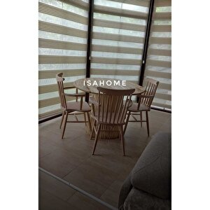Kırlangıç Kollu Yıldız Sandalye Ham Ahşap Model 2 Adet