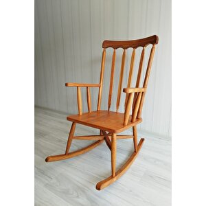 Ham Ahşap Sallanan Sandalye Vernikli