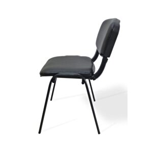I Office Furniture & Desing Siyah Ofis Büro Bekleme Misafir Form Koltuğu Sandalyesi 2li 00856