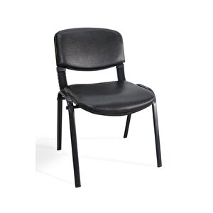 I Office Furniture & Desing Siyah Ofis Büro Bekleme Misafir Form Koltuğu Sandalyesi 4lü 008