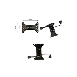 Çift Kollu Mekanizma Plastik Ayak 140'lık Siyah Amortisör 5 Adet Tekerlek