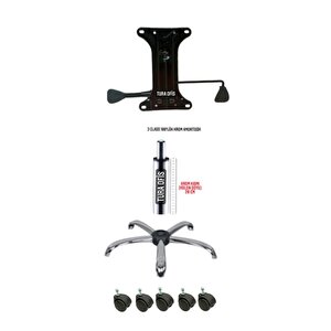 Çift Kollu Mekanizma Krom Ayak 100'lük Amortisör 5 Adet Tekerlek