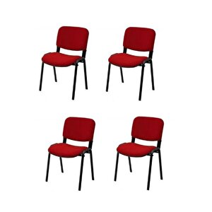 I Office Furniture & Desing Mavi Ofis Büro Bekleme Misafir Form Koltuğu Sandalyesi 4lü 013