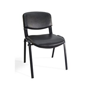 I Office Furniture & Desing Siyah Ofis Büro Bekleme Misafir Form Koltuğu Sandalyesi 6lı 012