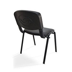 I Office Furniture & Desing Siyah Ofis Büro Bekleme Misafir Form Koltuğu Sandalyesi 4lü 009