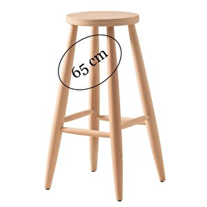 Ham Ahşap 65 Cm Yuvarlak Bar Tabure Sandalye