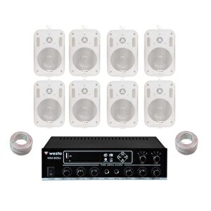 8 Hoparlör Masaj Salonu Ses Sistemi, Cafe Ses Sistemi, Spa Ses Sistemi, Hoparlör Ve Amfi Hazır Set Pro