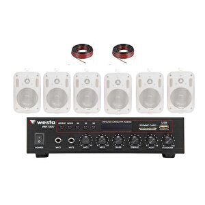 6 Hoparlör Masaj Salonu Ses Sistemi, Cafe Ses Sistemi, Spa Ses Sistemi, Hoparlör Ve Amfi Hazır Set Pro