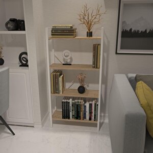Dekoratif Kitaplık Ahşap Çok Amaçlı Raf Mini Ki̇taplık Beyaz