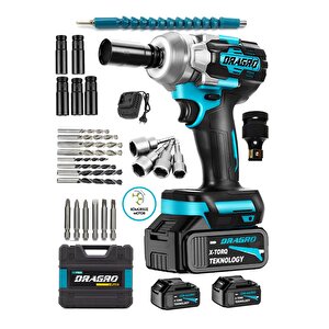 Alman 21 V 3 Ah Kömürsüz Çift Bataryalı Somun Sökme Sıkma Makinesi Parça Full Setli