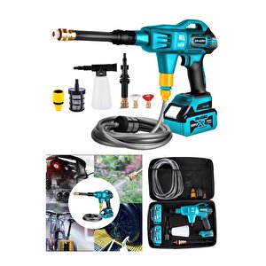21 V Kömürsüz Şarjlı Oto Yıkama Makinesi Çift Akülü Bahçe Yıkama Makinasi