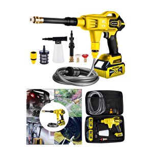 21 V Kömürsüz Şarjlı Oto Yıkama Makinesi Çift Akülü Bahçe Yıkama Makinasi