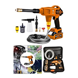 21 V Kömürsüz Şarjlı Oto Yıkama Makinesi Çift Akülü Bahçe Yıkama Makinasi