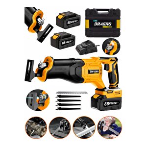 Alman 88 V 10 Ah Çift Akülü Tilki Kuyruğu Ağaç Dal Kurban Kesim Makinesi 5 Adet Bıçak Şarjlı Tilki