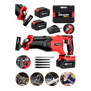 Alman 88 V 10 Ah Çift Akülü Tilki Kuyruğu Ağaç Dal Kesim Makinesi 5 Adet Bıçak Şarjlı Tilki