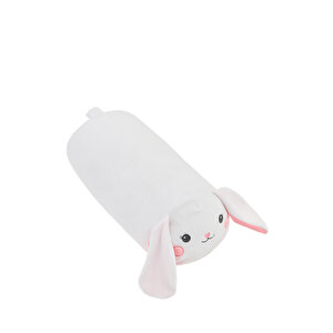 Ecrou Sevimli Tavşan Silindir Yastık Beyaz 40 Cm