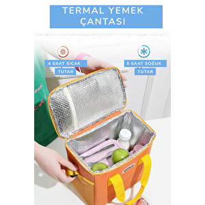 Çift Renkli Yemek Çantası Turuncu