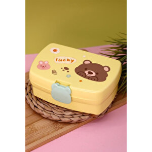 Lucky Bear Dikdörtgen Saklama Kabı Sarı