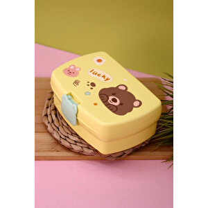 Lucky Bear Dikdörtgen Saklama Kabı Sarı