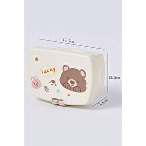 Lucky Bear Dikdörtgen Saklama Kabı Kahve