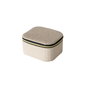 Aynalı Ekru Kadife Organizatör, Takı Kutusu 11,5 X 9,5 X 6 Cm