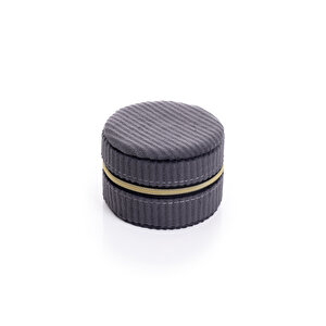 Yuvarlak Kadife Takı Kutusu Siyah 8 X 8 X 5,5 Cm