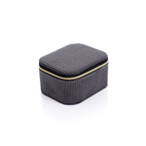 Kare Çift Bölmeli Kadife Takı Kutusu Siyah 11,5x9,5x6cm